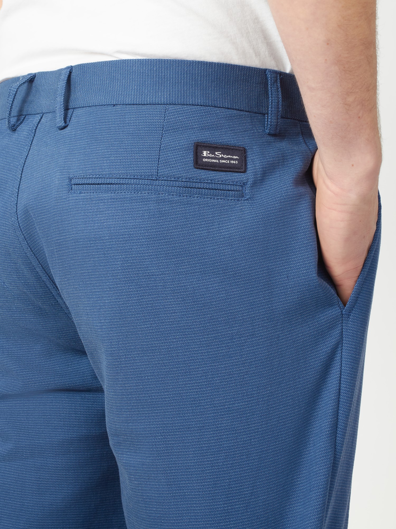 Men's Slim Fit Dobby Trouser Marine Ben Sherman